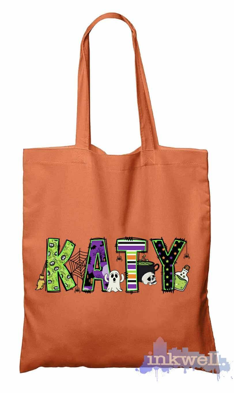 Custom Spooky Name Tote