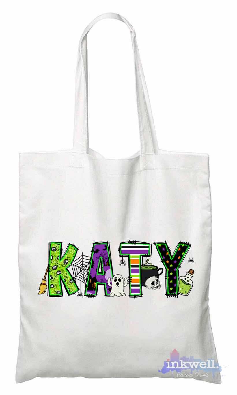 Custom Spooky Name Tote