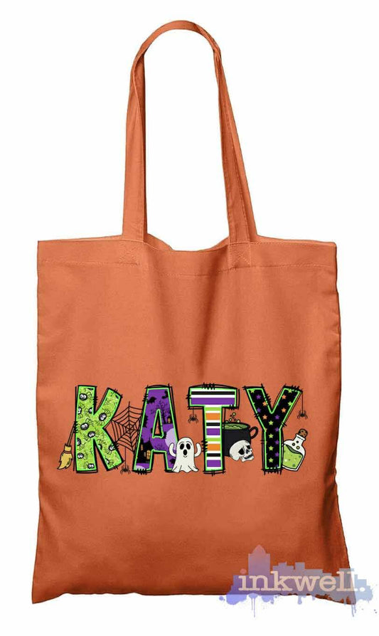 Custom Spooky Name Tote