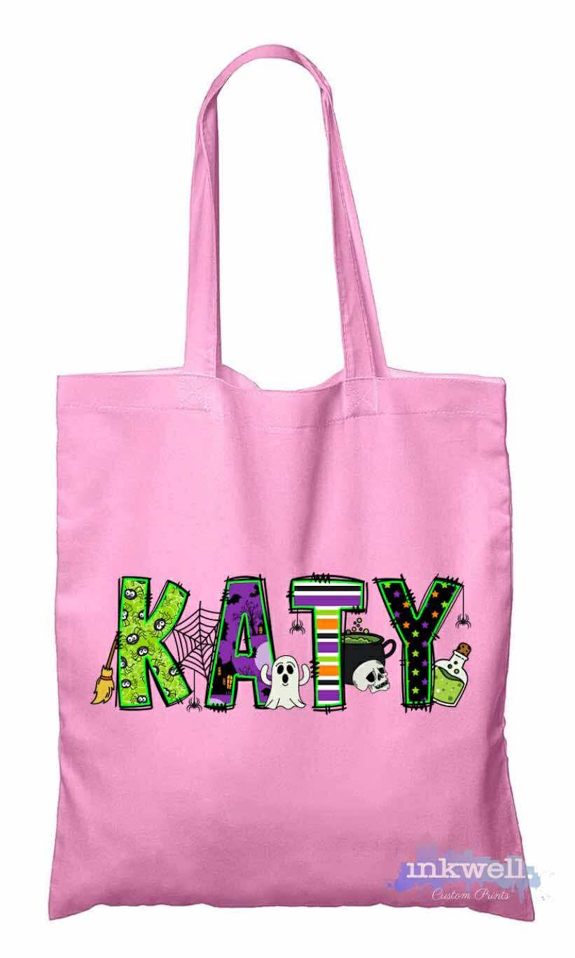 Custom Spooky Name Tote