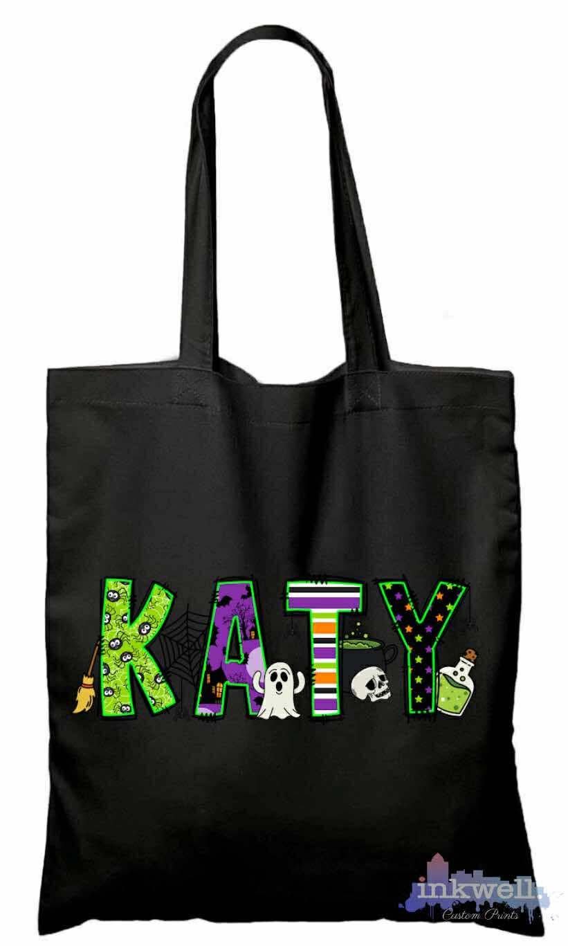 Custom Spooky Name Tote