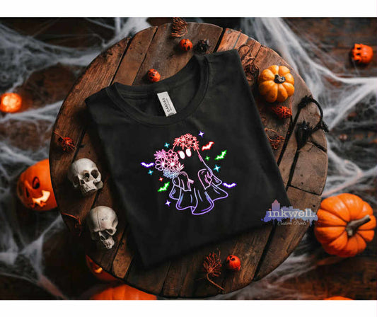 Neon Floral Ghost